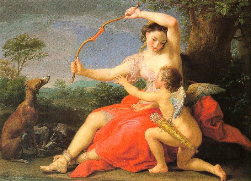 BATONI, Pompeo Diana Cupid France oil painting art